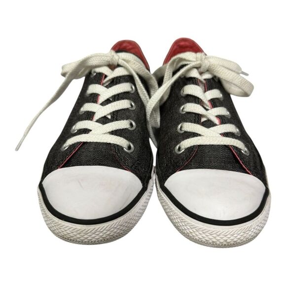 Converse All Star Women's Heathered Black Grey Canvas Lace Sneakers 7 - Picture 4 of 6